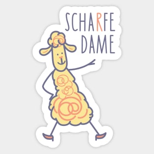 Funny sheep woman Sticker